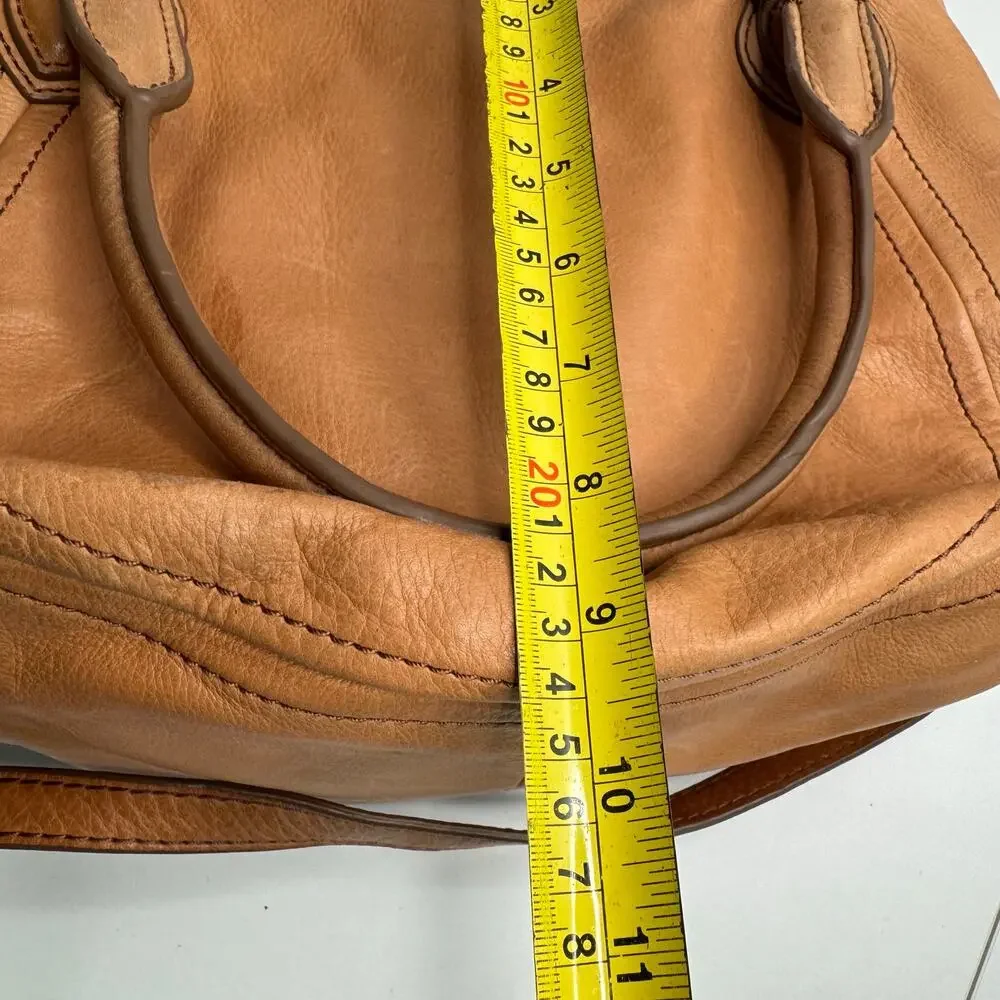 J Crew Peyton Brown Satchel Purse Bag Brown Soft Leather Tassels (READ)